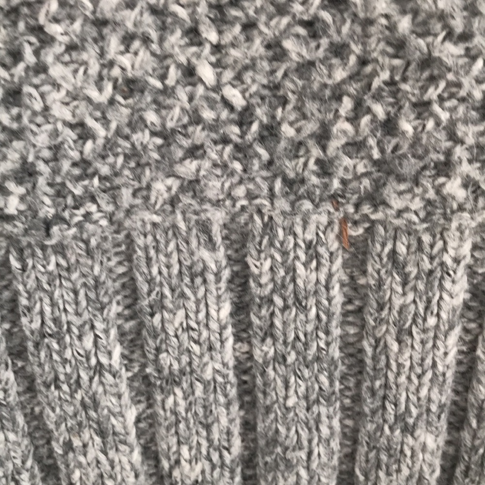 DKNY | Women’s cotton blend shawl collar sweater. Light gray, size L - Picture 4 of 7